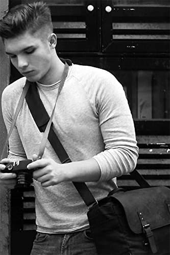 sacoche bandoulière en cuir et toile pour appareil photo reflex numérique