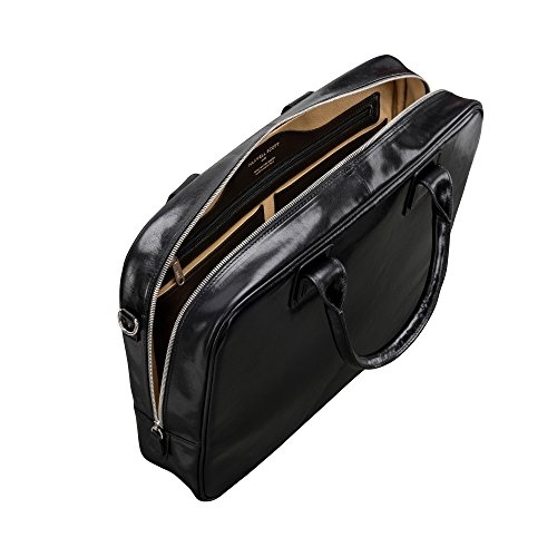 Sacoche avocat cuir noir pour laptop