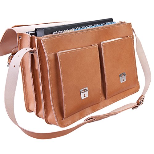 Cartable beige naturel Delara avec bandoulière