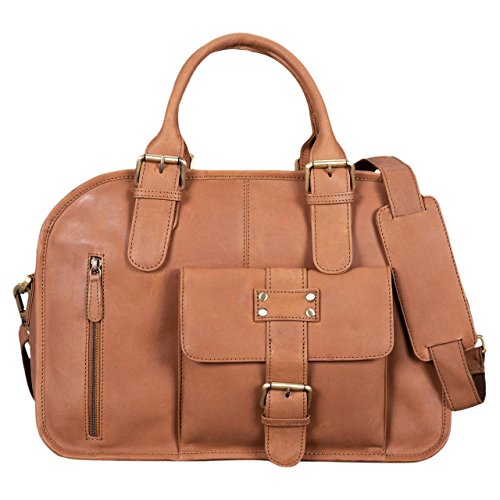 Cartable femme XL cuir marron clair, Stilord