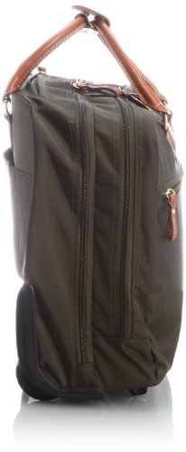 Cartable à roulettes pour ordinateur chic et féminin en Nylon verte et marron