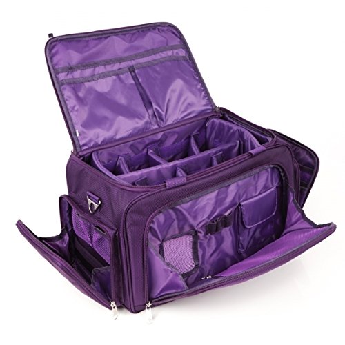 mallette infirmière en tissu avec compartimentation modulable violette