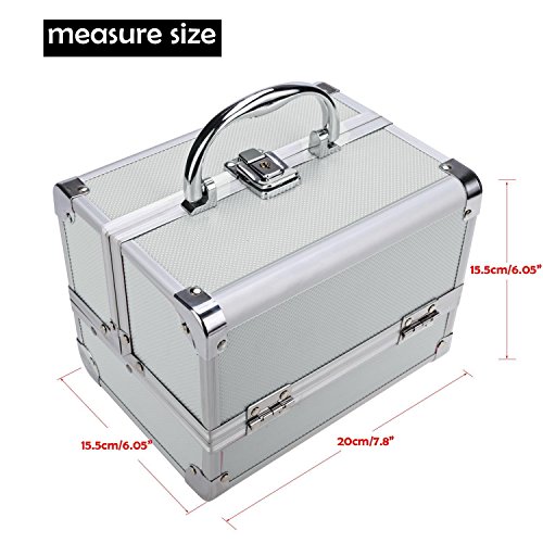 Dimensions de la mini mallette de maquillage avec cadre en Alu