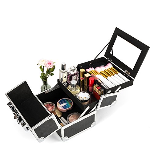 Beauty case noire avec miroir