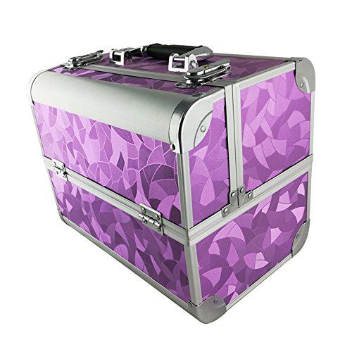 Beauty case violet graphique 32 x 21 x 26 cm