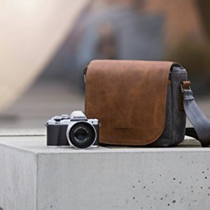 Étui sac bandoulière marron style vintage pour appareils photo reflex numériques et accessoires 