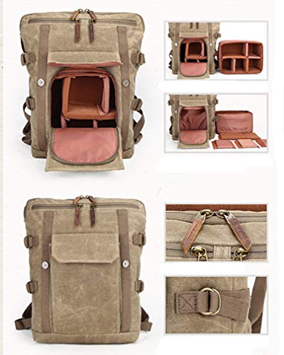 Le sac à dos photo en cuir et toile avec compartiment laptop National Géographic modulable