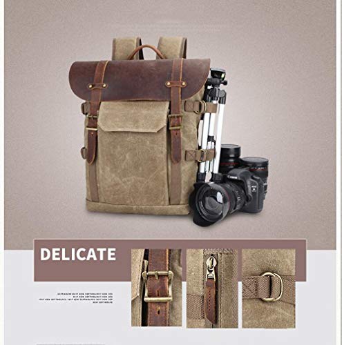 sac à dos photo en cuir et toile avec compartiment laptop National Géographic Beige