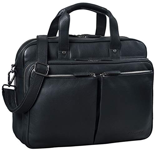 Le sac bandoulière en cuir noir  pour enseignant bon rapport qualité prix