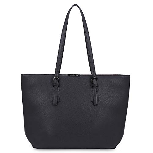 Sac cabas cuir pu noir David Jones