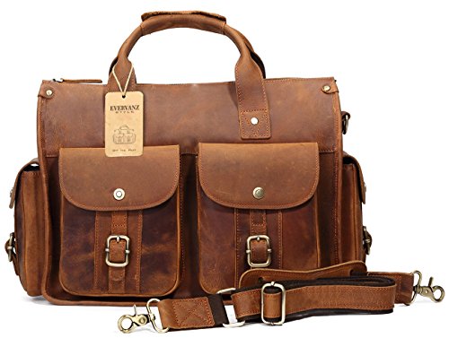 Sacoche cuir Evervanz avec compartiment Laptop