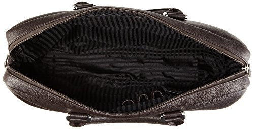 Sacoche à 1 soufflet pour homme en cuir grainé brun