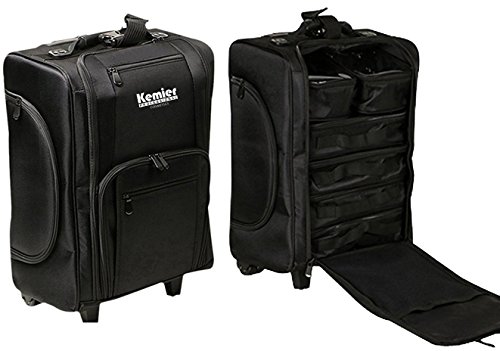 valise maquillage à roulettes souple Kemier