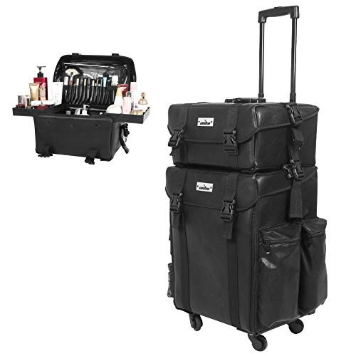 Valise maquillage professionnelle en cuir souple haute qualité Ludovi